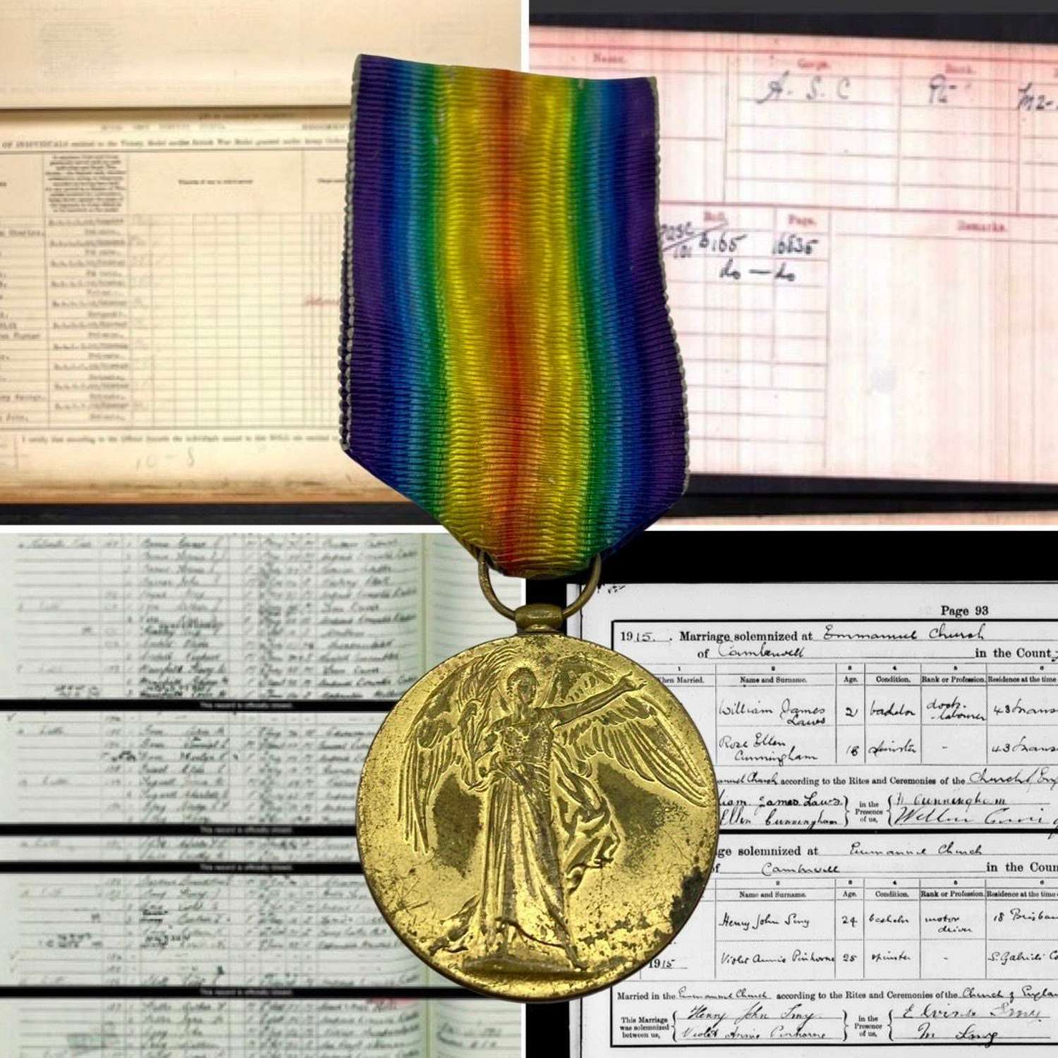 WW1 Victory Medal To Pte Henry John Smy Army Service Corps & Research