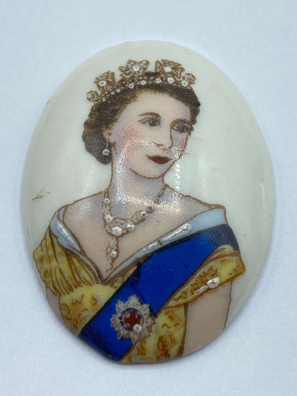 Vintage Porcelain Queen Elizabeth II's Coronation Miniature Portrait