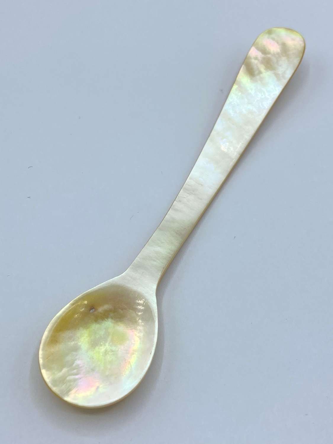Beautiful Antique Victorian 1890s Carved Mother Of Pearl Tea Spoon