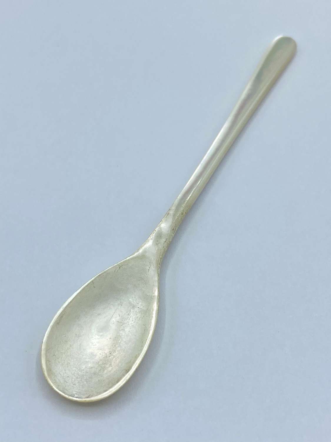 Beautiful Antique Victorian 1890s Hand Carved Mother Of Pearl Spoon