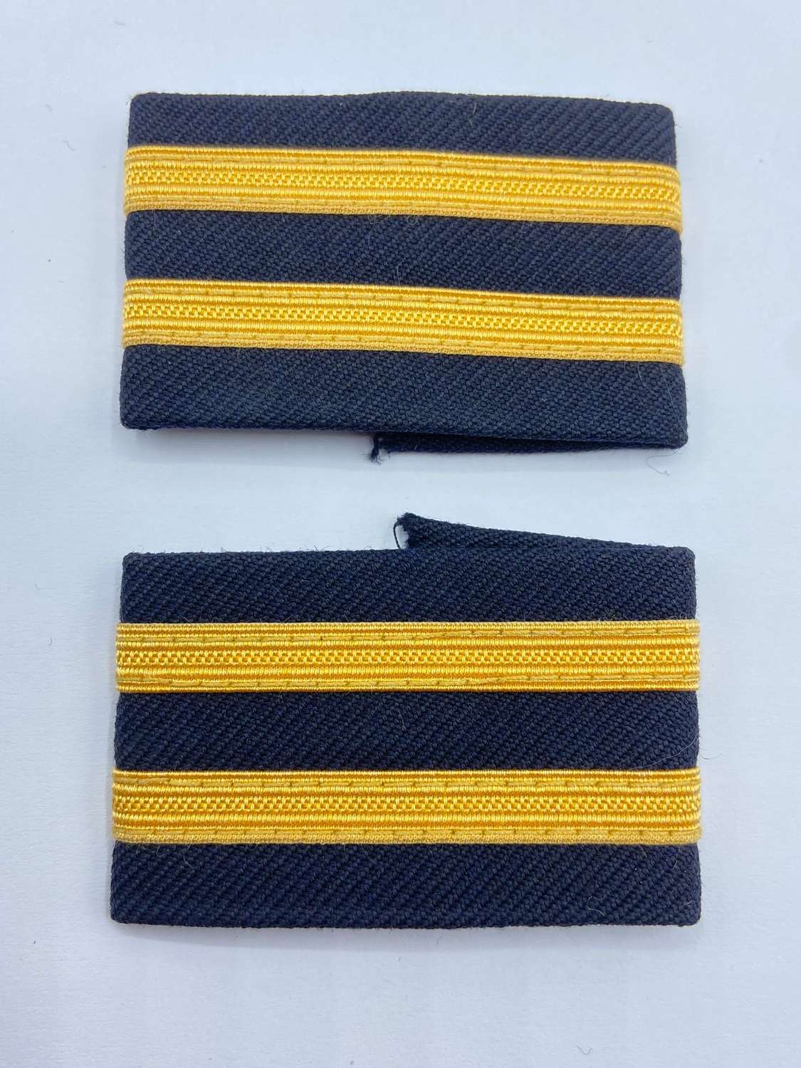 Vintage Old Stock New Stock Two Yellow Stripe Airline Pilot Epaulettes