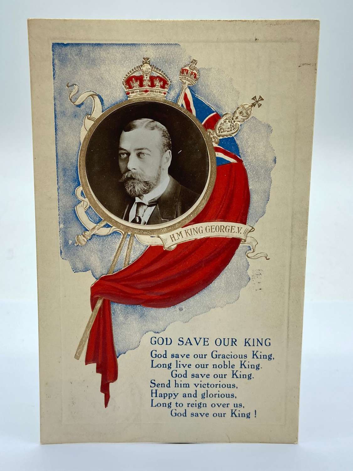 WW1 British H.M King George V God Save Our King Patriotic Postcard