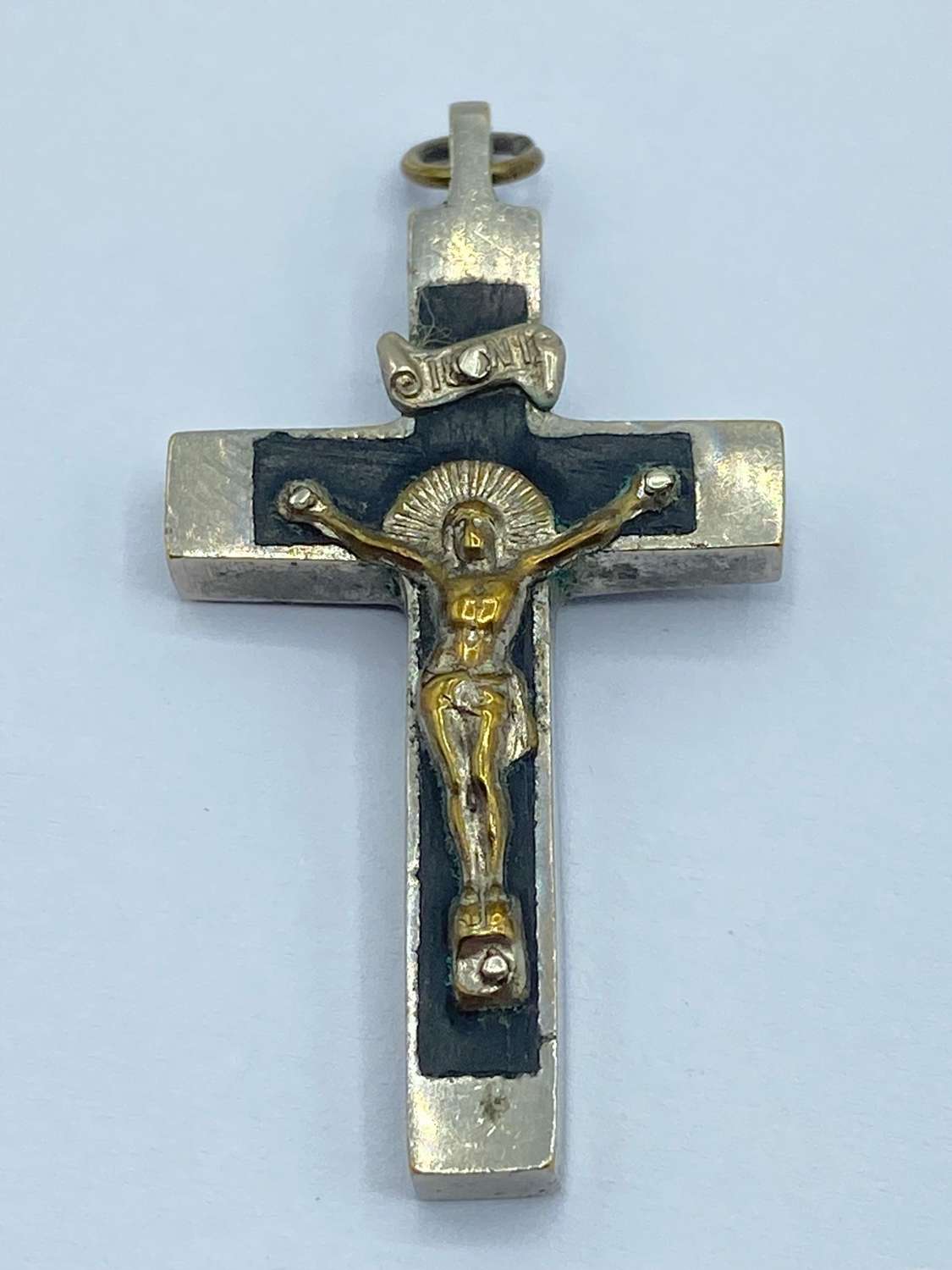 Antique 1920s Catholic Crucified Christ On The Cross Pectoral Cross