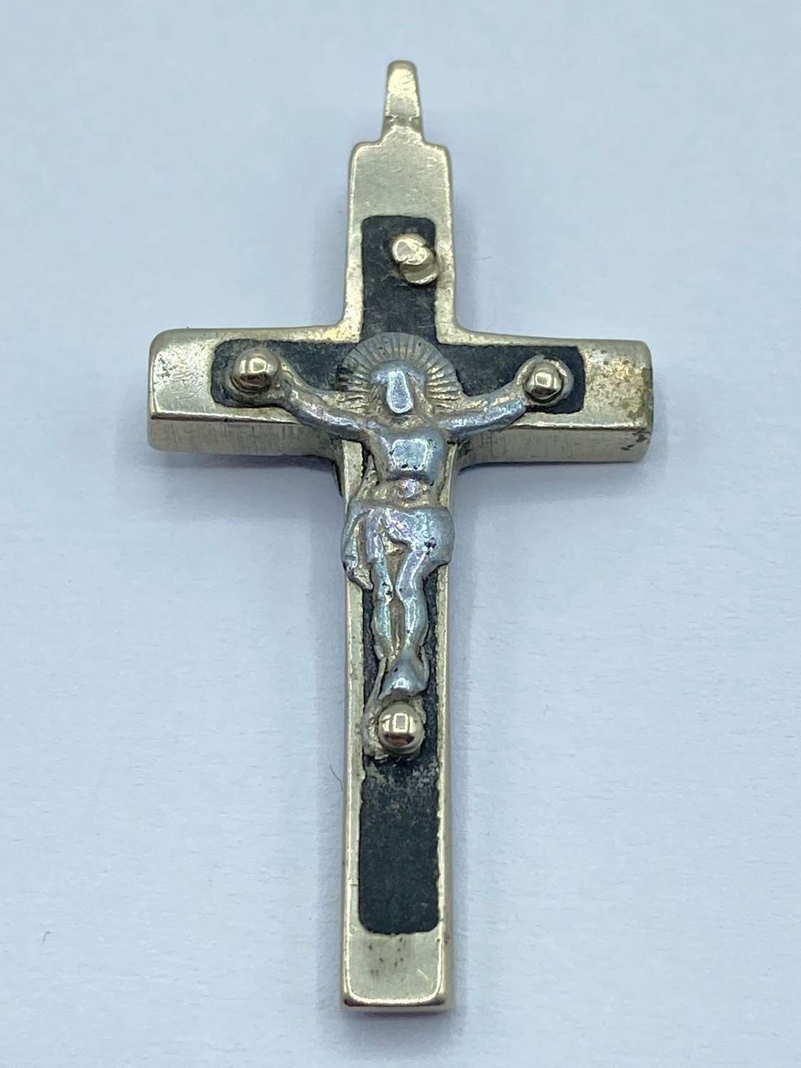 Antique Catholic Crucified Christ On The Cross Worn Pectoral Cross