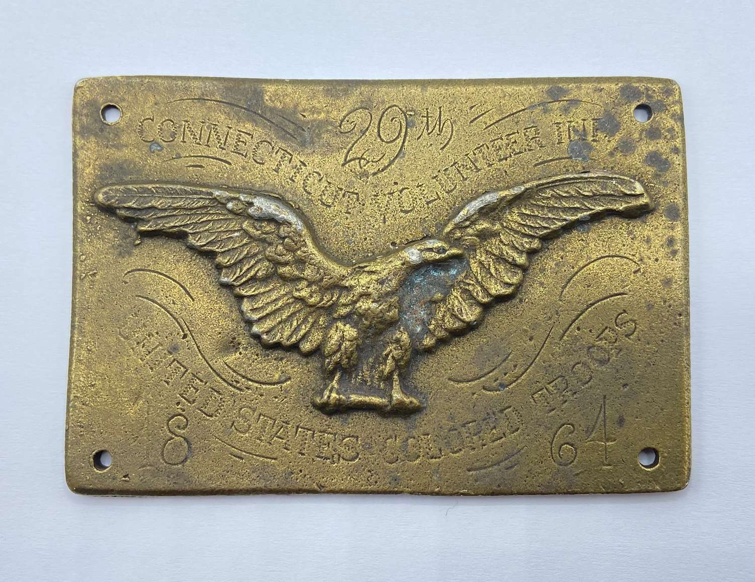 US Civil War 29th Connecticut Volunteer Inf Colored Troops Trunk Plate