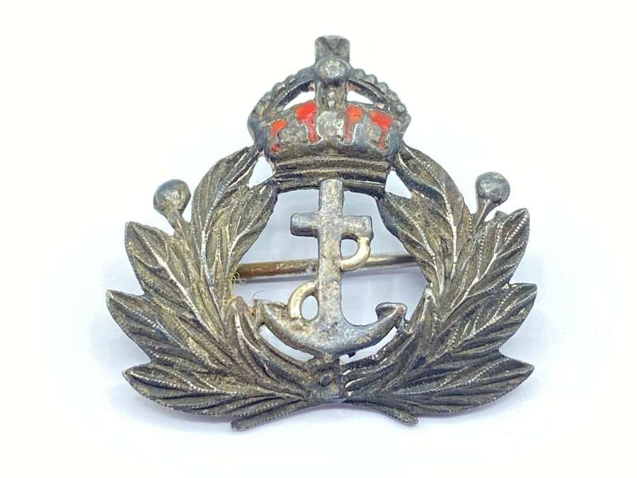 WW1 British Royal Navy Sterling Silver & Enamel Sweetheart Brooch