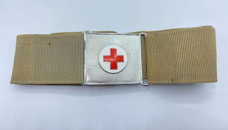 Post WW2 1950s British Red Cross Enamel Belt & Buckle
