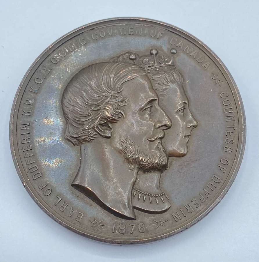 Antique 1876 Canadian Governor General Dufferin Bronze Medal By Wyon