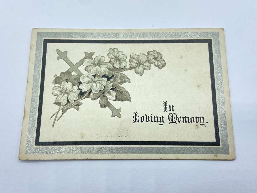 Antique Mourning Gothic Funeral Card To Richard Snooks Who Died 1908