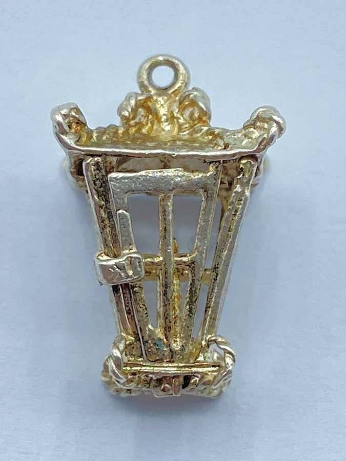 Vintage Silver Victorian Lantern With Opening Door Bracelet Charm