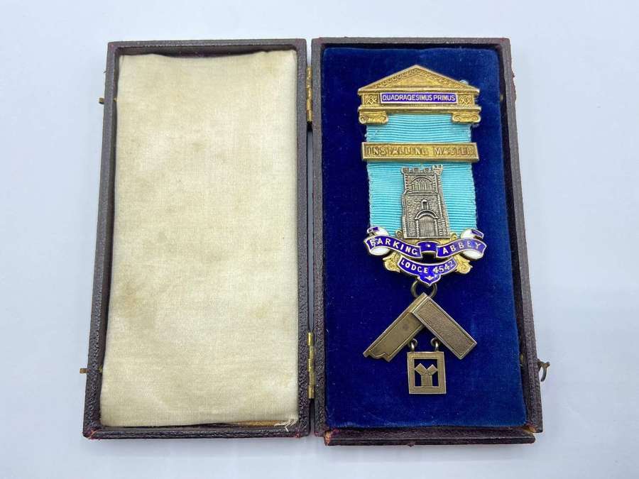 Antique Silver 1910 Installing Masters Masonic Barking Abbey Jewel