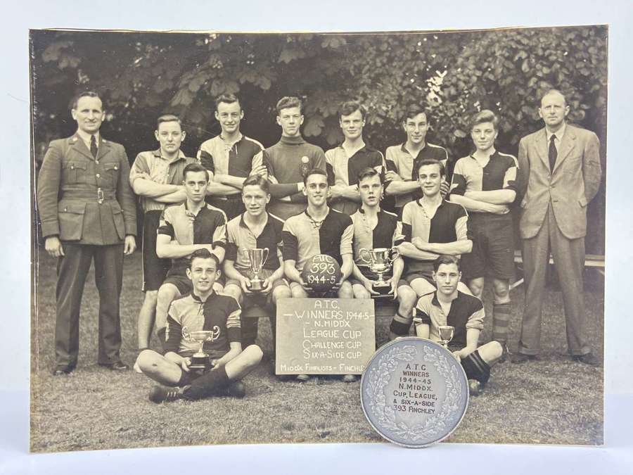 WW2 Middlesex Air Training Corps 1944 Football Winners Medal & Photo