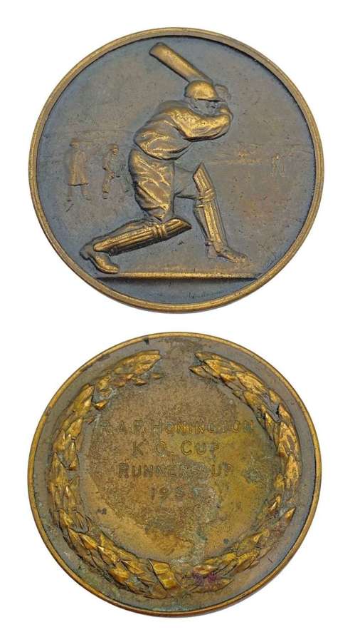 Post WW2 Royal Air Force Honington K.O Cup 1957 Bronze Cricket Medal
