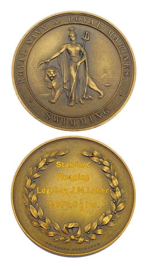 Pre WW2 1930s Royal Navy & Royal Marines Swimming Medal