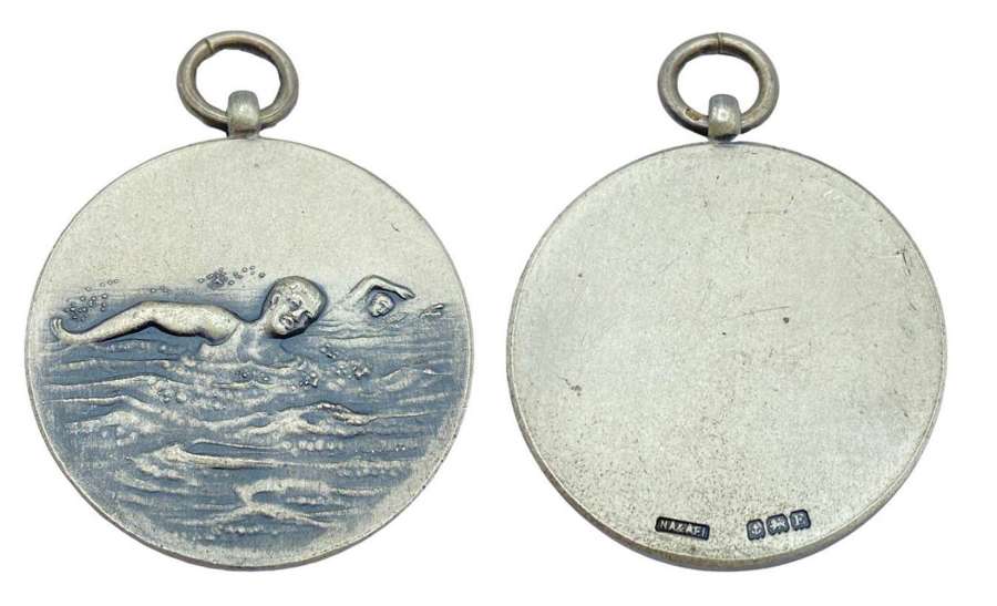 Pre WW2 Silver Hallmarked 1929 NAAFI Swimming Sports Medal