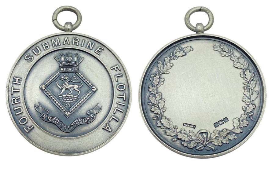 WW2 Silver Hallmarked NAAFI Fourth Submarine Flotilla HMS Medway Medal