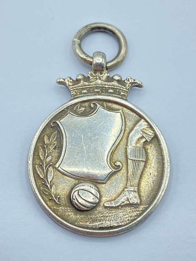 Antique Silver Hallmarked Football Winner 2nd D.F 1929-30 Medal
