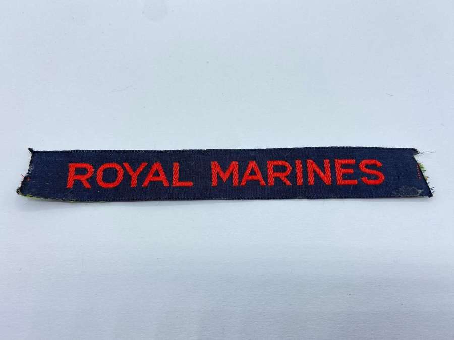 Late WW2 British Royal Marine Bevo Weave Title
