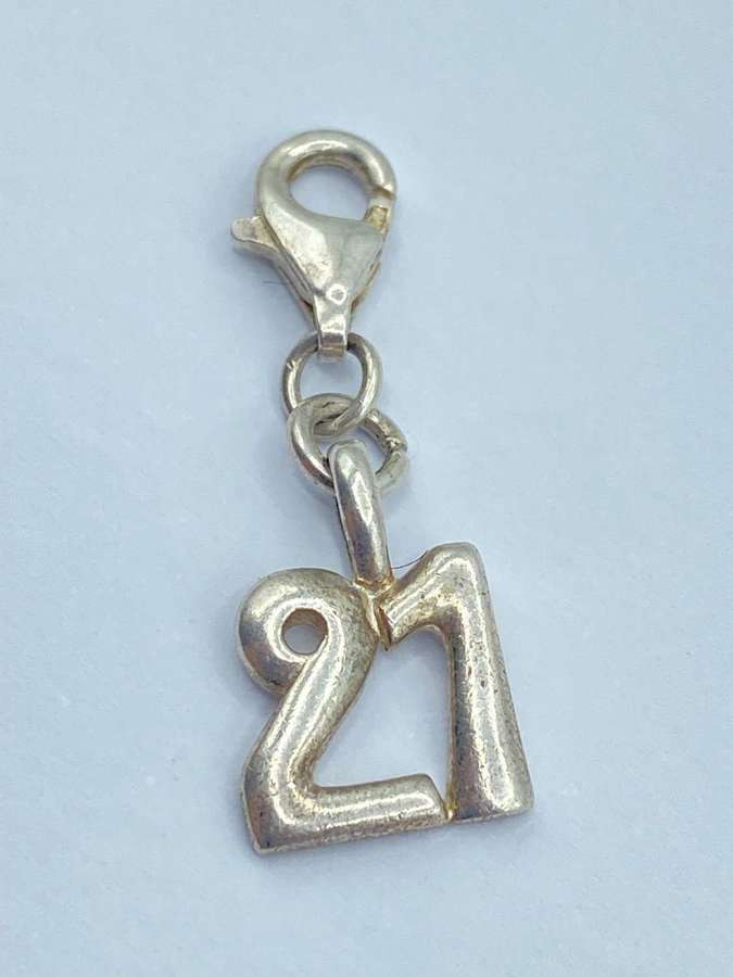Beautiful Vintage Sterling Silver 21st Birthday Bracelet Charm