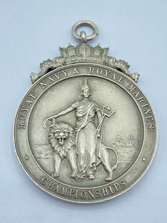 Pre WW2 1927 Royal Navy & Royal Marines Silver Hallmarked Medal