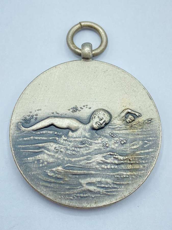 WW2 British Silver Hallmarked 1929 NAAFI Swimming Sports Medal