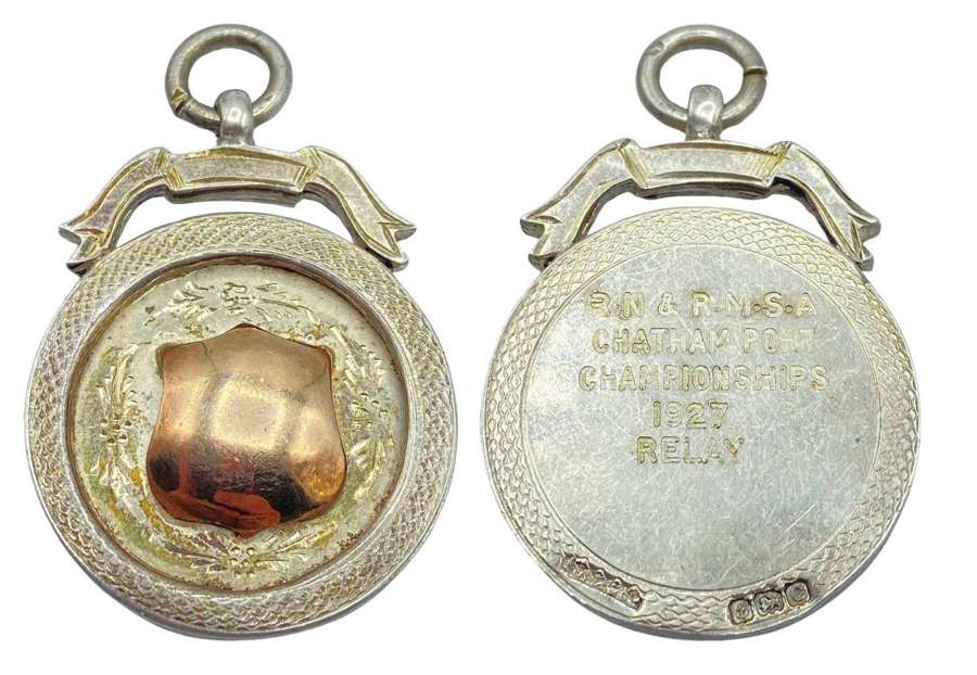 Pre WW2 Royal Navy & Royal Marine Chatham Port Relay Silver Medal