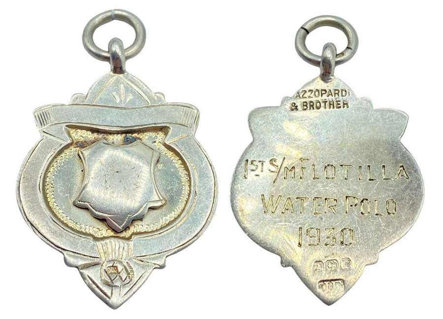 Pre WW2 Royal Navy First Submarine Flotilla Silver Hallmarked Medal