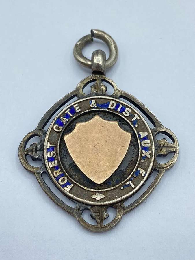 Post WW1 Forest Gate & Dist Aux F.L Silver Hallmarked Medal Fob