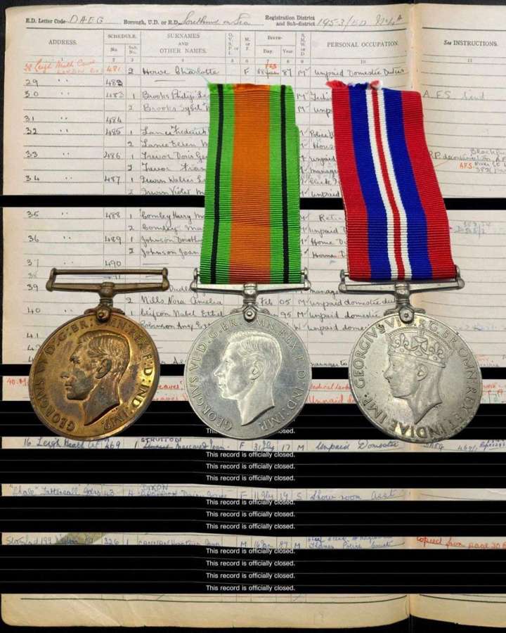WW2 British Constabulary ARP AFS Medal Group To Frank Trevor