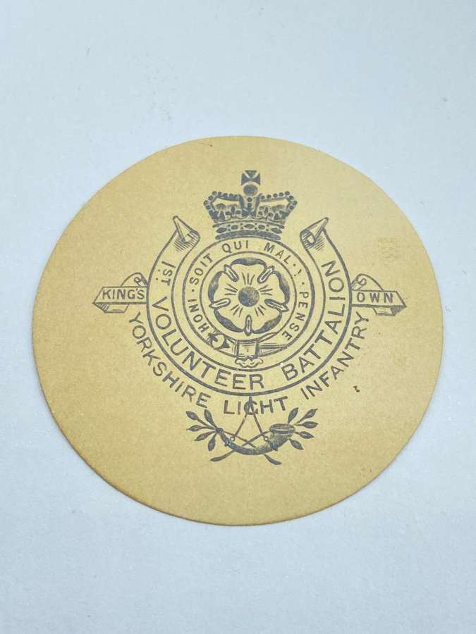 WW1 1st Volunteer Yorkshire Light Infantry  Embossed Crest Letter Head