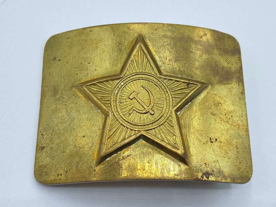 Post WW2 Russian Army USSR Brass Belt Buckle