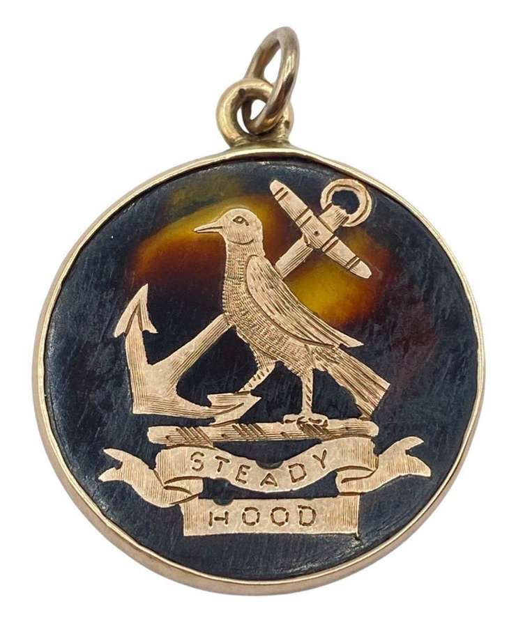WW1 9ct Gold 7th Hood Btn Royal Naval Division Sweetheart Pendant
