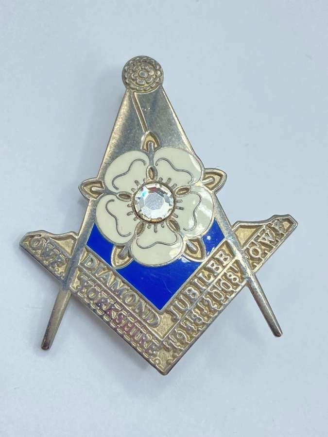 Order Of Women Freemasons Yorkshire 1948-2008 Diamond Jubilee Badge
