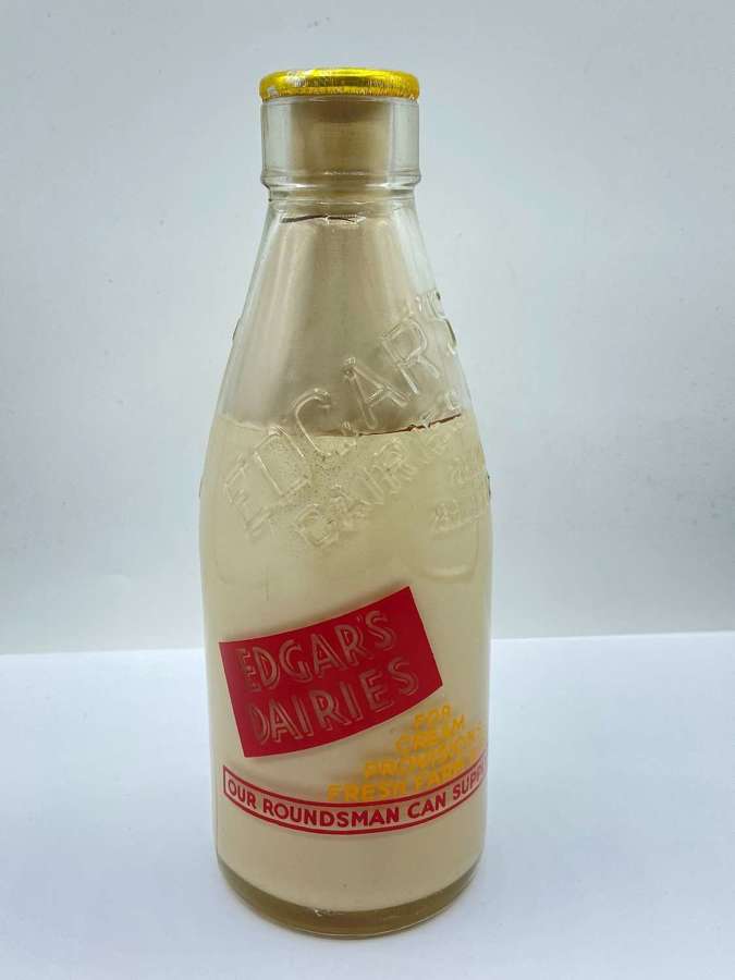 Vintage Edgar’s Dairies New Milton Advertising Display Milk Bottle