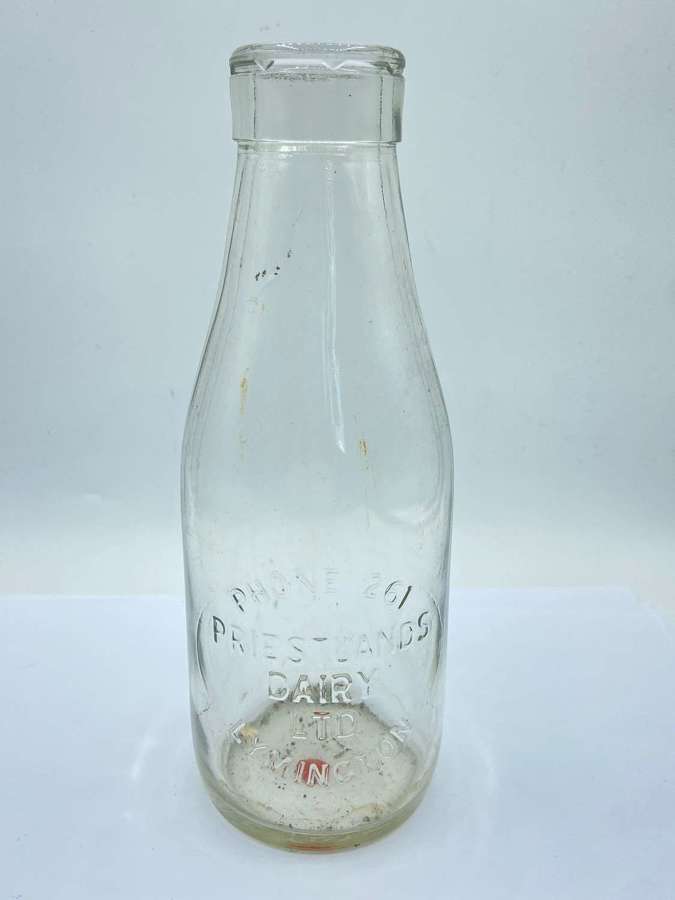 Vintage Priestlands Dairy Lymington Advertising Display Milk Bottle