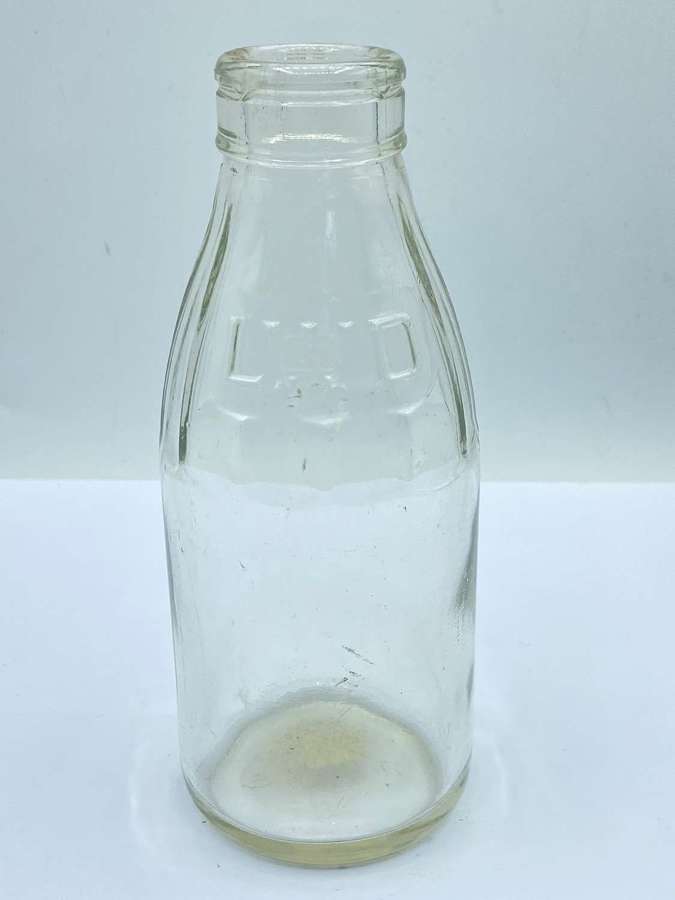 Vintage LWD Dairies 1/2 Pint Advertising Display Milk Bottle