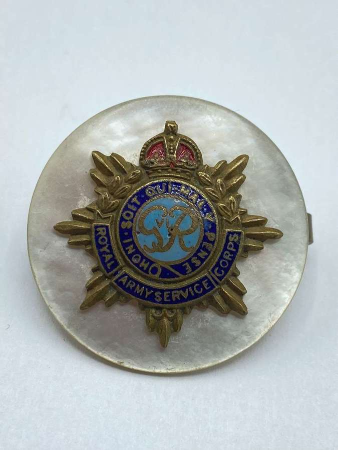 WW2 Royal Army Service Corps Sweetheart Mother Of Pearl Badge