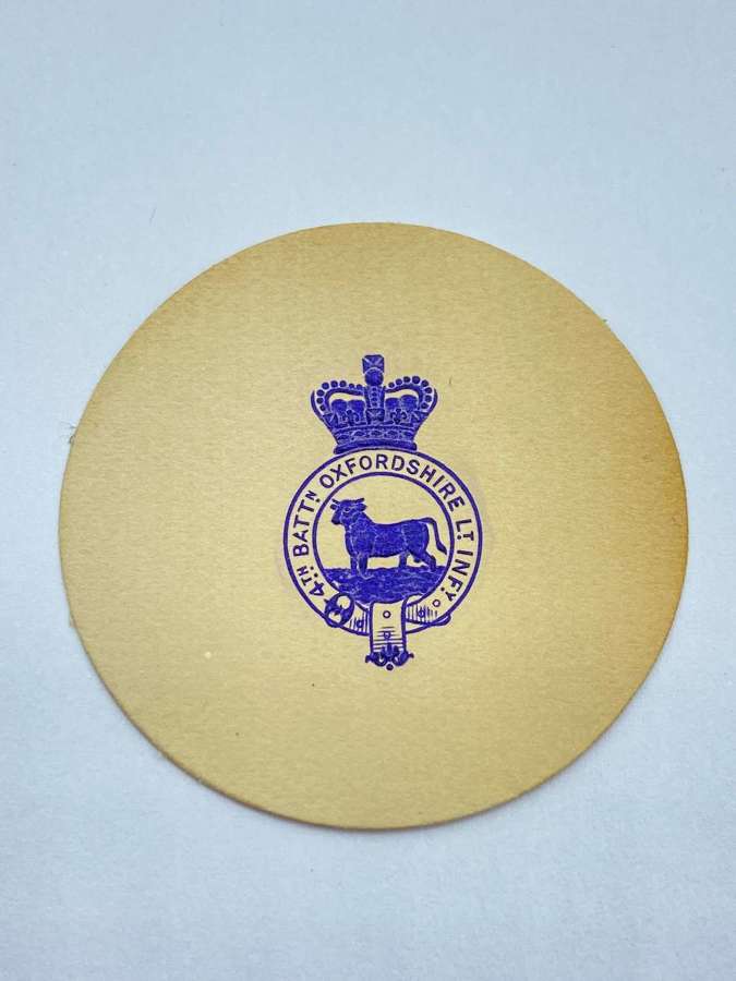 WW1 4th Battalion Oxfordshire Light Inf Embossed Crest Letter Head