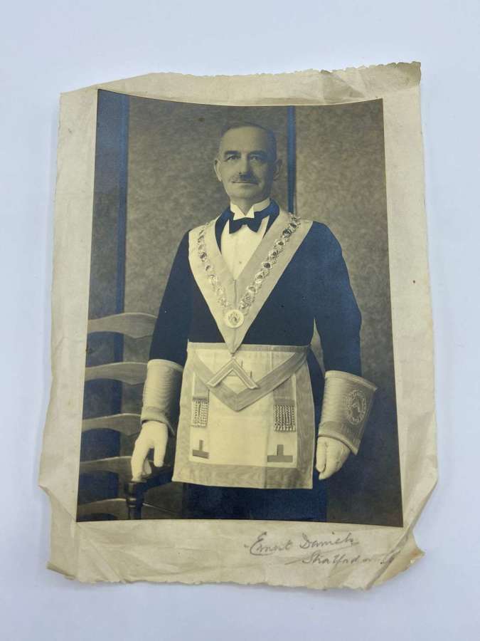 Antique David Garrick Lodge Freemason Portrait Photograph