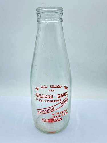 Vintage Boltons Dairy Wimborne Road Ferndown Advertising Milk Bottle