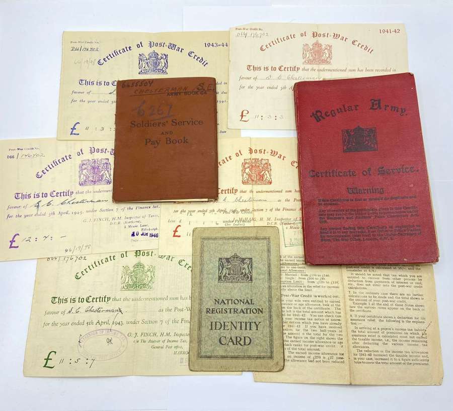 Pre WW2 1930s Document Group To Stanley Chesterman Royal Fusiliers