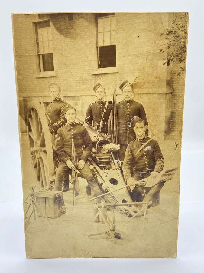 Victorian British Army Royal Artillery Cannon Crew CDV Photograph