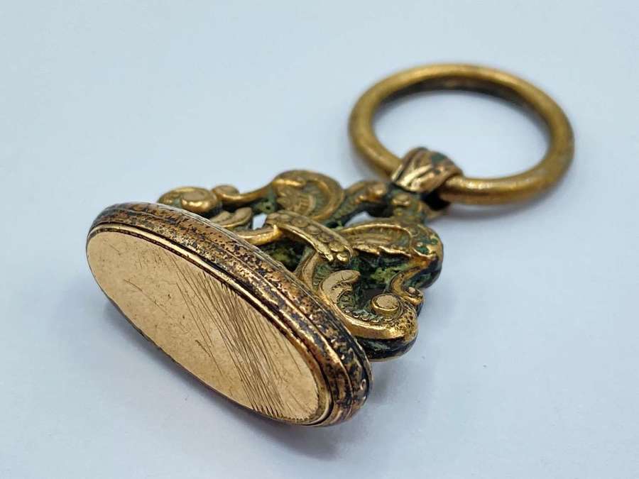 Beautifully Decorated Antique Victorian Rolled Gold Ornate Fob Seal