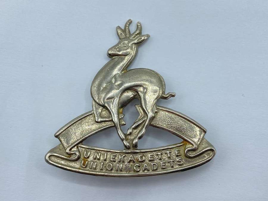 Post WW2 South African Union Cadets Cap Badge Uniekadette Union Cadets