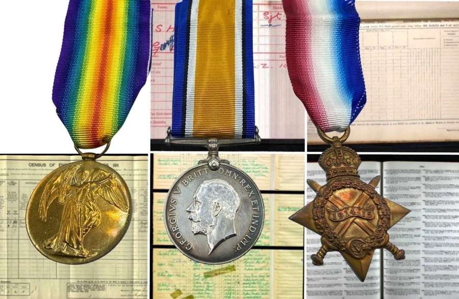WW1 British Medal Trio To Sergeant G L Fish Army Service Corps