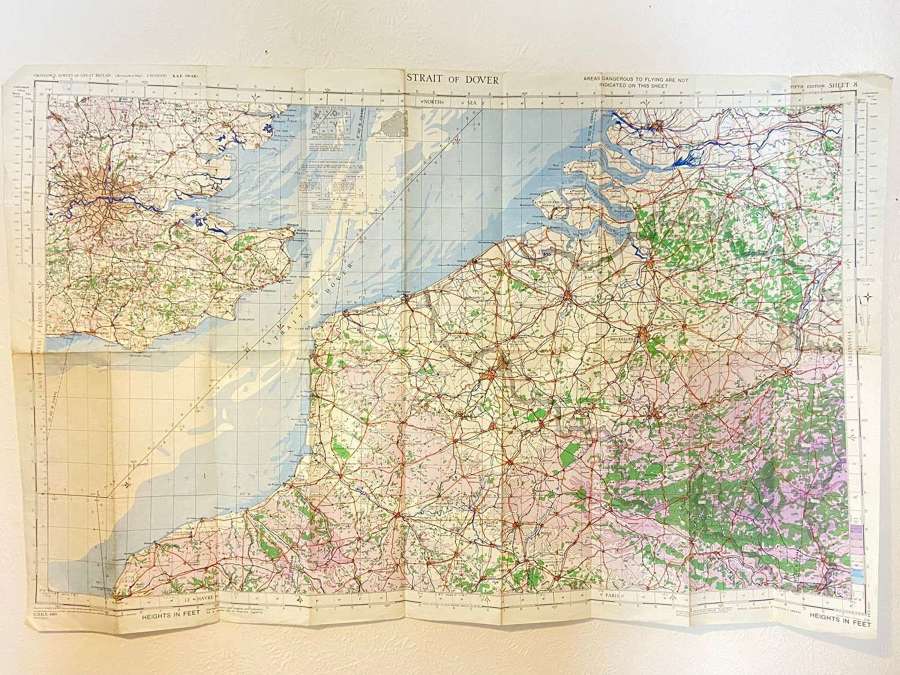 WW2 RAF War Royal Air Force GSGS 4369 Straight Of Dover Map 1944 Dated