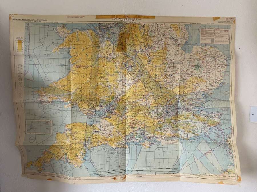 Post WW2 Aeronautical Chart ICAO Southern England & Wales 1966 Map