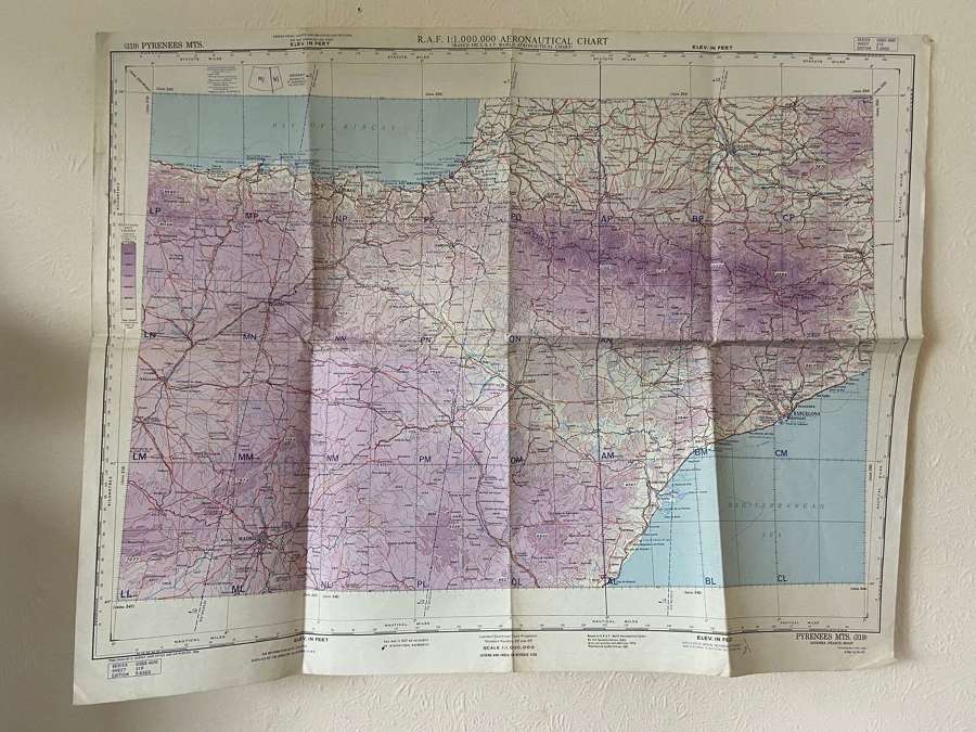 Post WW2 RAF Aeronautical Chart GSGS 4695 War Office & AM 1958 Map