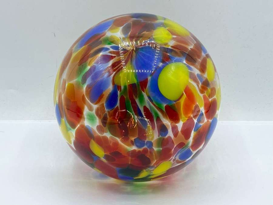 Beautiful Vintage Multi-Coloured Glass Witches Ball