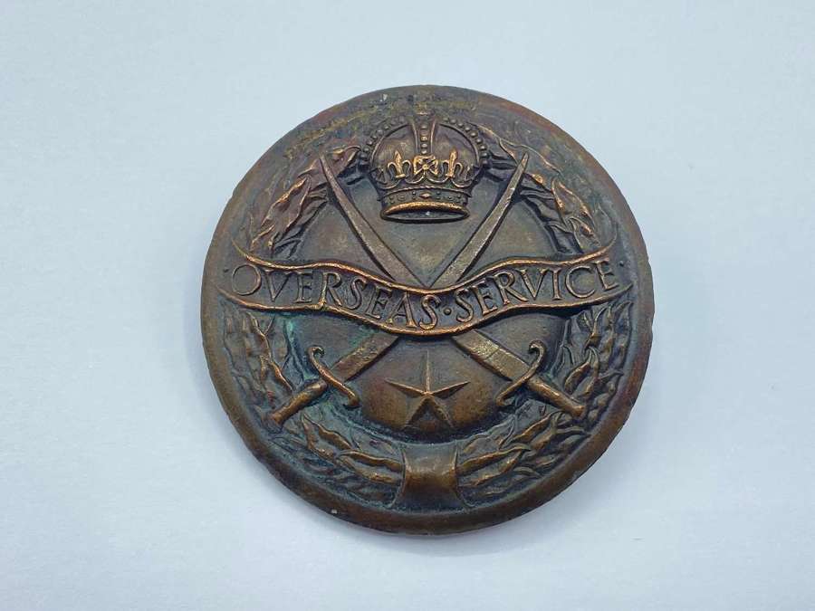 WW2 British Army Indian Overseas Service 1939-1945 Bronze Lapel Badge